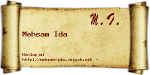 Mehsam Ida névjegykártya